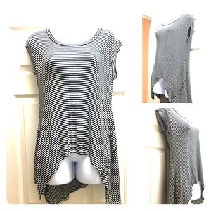 BCBG black and white striped shirt